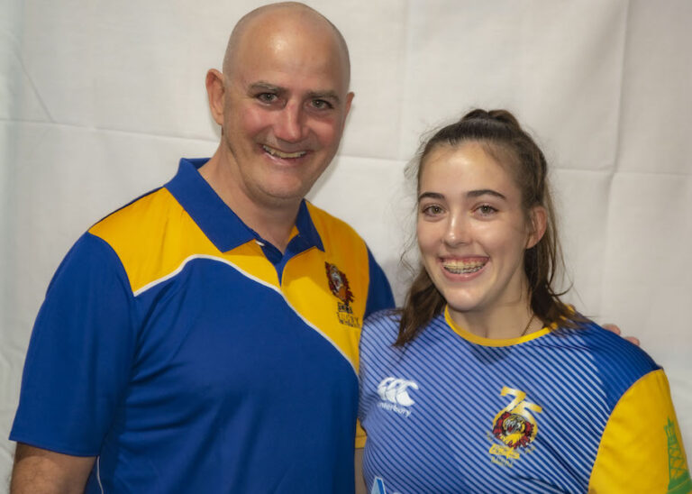 Easts Tigers Mackenna Spooner with Dad Nathan