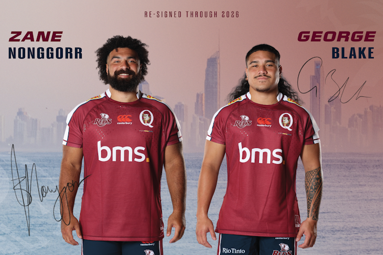 Zane Nonggorr and George Blake re-sign with the Queensland Reds